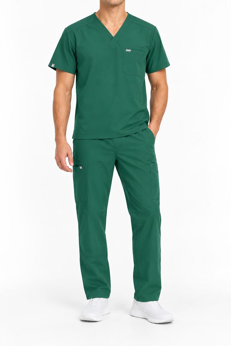 FIGS Men's Technical Collection Scrub Set Green FIONx Stretch Cargo Pants M/L